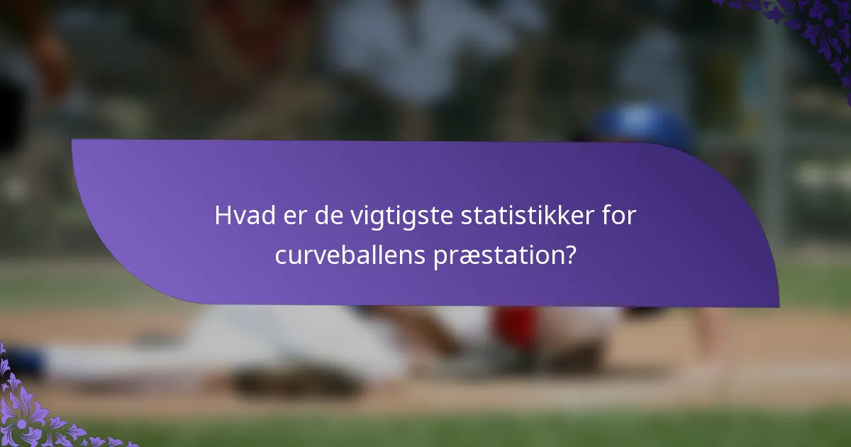 Hvad er de vigtigste statistikker for curveballens præstation?