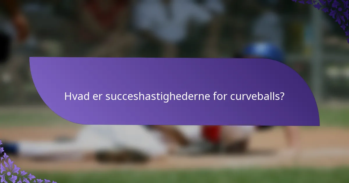 Hvad er succeshastighederne for curveballs?