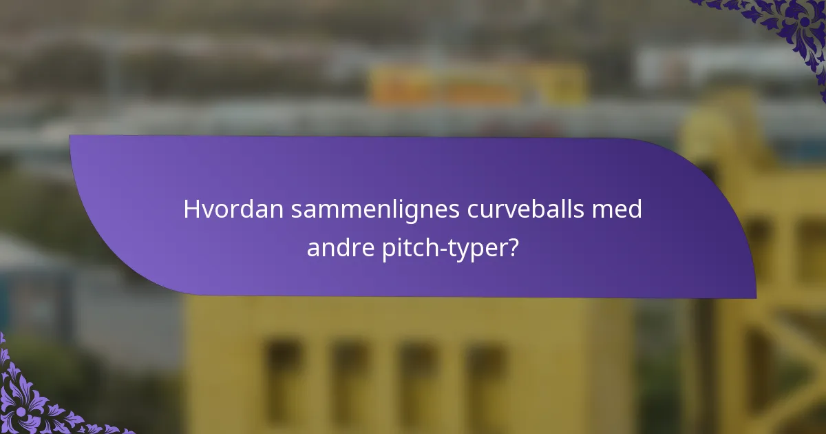 Hvordan sammenlignes curveballs med andre pitch-typer?